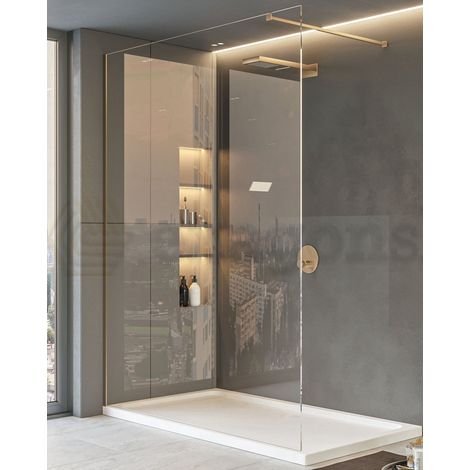 Exagonshop Walk in parete doccia fissa 140 cm vetro trasparente 8