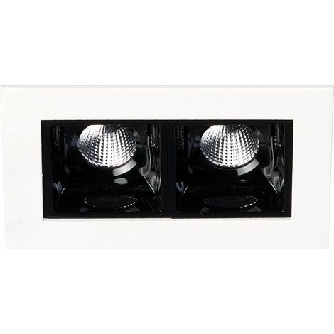 Encastré intérieur NELIO 2 rectangle blanc mat 4000K 12,7W 1197lm IP20 - EUROPOLE - 502001 (1/4)