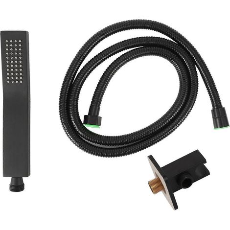 Pommeau de douche à main pressurisé G1/2 po, kit de douchette noir mat