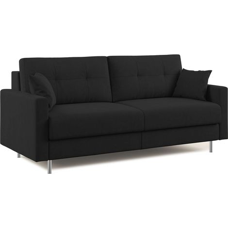 Megan Divano letto matrimoniale in microfibra smacchiabile T11 208 cm (mat. 160x197) nero