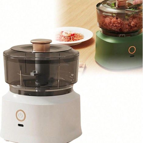 Robot multifonction avec hachoir à viande, hachoir à légumes et ail, appareil électrique de cuisine compact, moteur en cuivre, rechargeable par USB, pour viande et légumes, cadeaux pour le Nouvel An (1/4)