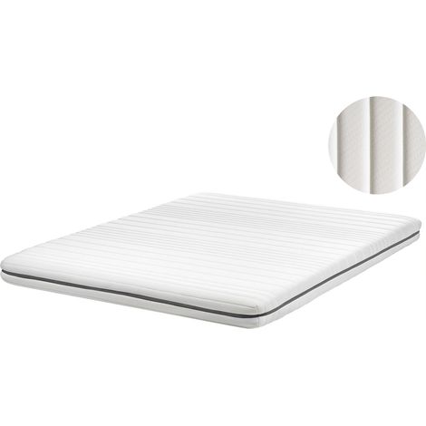 Foam Mattress White 160 x 200 cm Polyester Fabric Removable Cover with Zipper EU Single Size Medium Firm H2 COMFORT FLEX CORE (1/5)