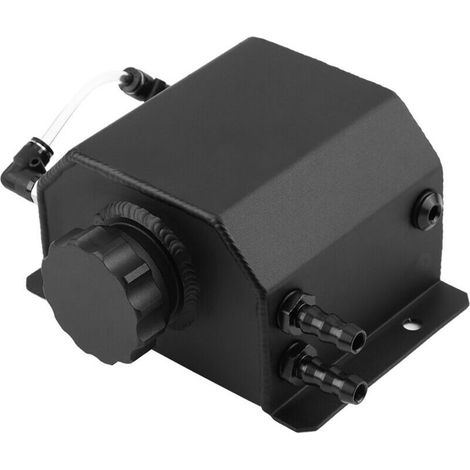 Bouteille de Reniflard de Bidon de Récupération d\'huile Moteur en Aluminium de 1 L avec Bouchon de Vidange Bidon Froid Noir pour Bouteille de Reniflard de Récupération d\'huile.