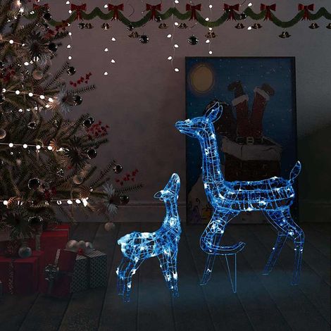 329791  Acrylic Reindeer Family Christmas Decoration 160 LED Blue vidaXL (1/5)