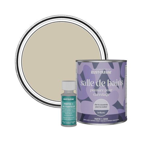 Peinture pour Carrelage de Salle de Bain, Finition Brillante - Sauge Argentée 750ml (1/3)