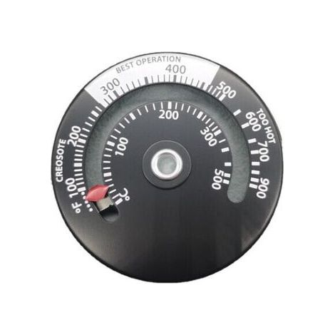 Termometro magnetico per stufe a legna, caminetti e ventilatori con sonda ad alta sensibilità (nero) (1/3)