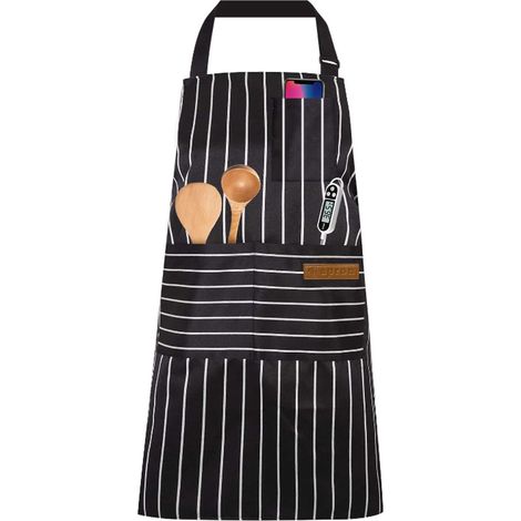 Küchenschürzen, verstellbare Schürze mit Taschen, Küchenschürze für Damen und Herren, für Restaurants, Grills, Cafés, Köche, Bäcker