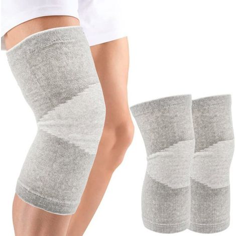 Genouillère bambou sport - 2 pièces, taille L compression - Pour homme femme entraînement arthrite Aucunely (1/5)