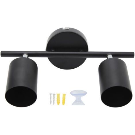BUNTHAUS Kit de spots LED sur rail, 2 têtes de 27,4 cm (10,8 pouces), orientable à 90°, pour ampoules GU10.
