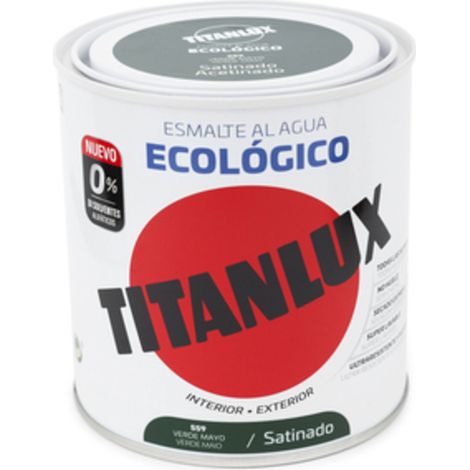 Titanlux Ecológico Esmalte al agua mulisuperficie Satinado Verde Mayo 250 ml (1/2)