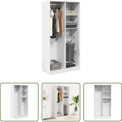Kleiderschrank Weiß - Kleiderschrank Weiß 100x50x200 cm Holzwerkstoff (1/5)
