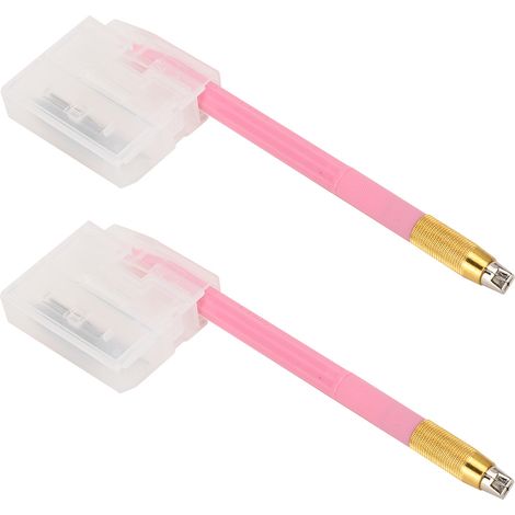 Lot de 2 couteaux à graver, stylo à graver, lame à 30°, outils de découpe pour tampons en caoutchouc et autocollants DIY, rose (1/5)