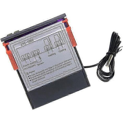 Contrôleur de température numérique LED AC 110-220V 10A avec relais, thermostat pour chauffage, congélateur et réfrigérateur JN (1/5)