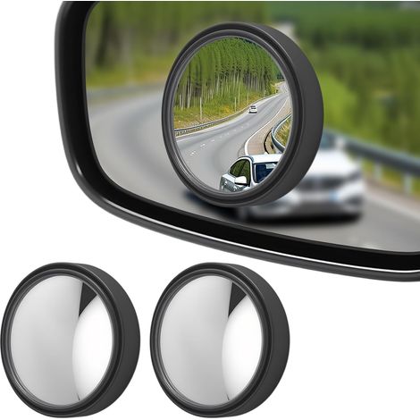 Lot de 2 miroirs d'angle mort pour voiture, miroir grand angle 360° en verre HD, anti-buée, étanche, assistant d'angle mort universel pour voiture, SUV, camion, camionnette (1/4)