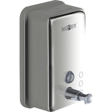 Dosificador de jabón líquido vertical con depósito ABS 1200 ml - NOFER Acabado: Brillo
