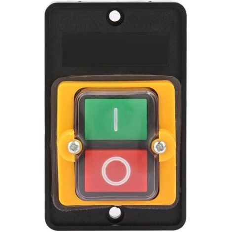 BUNTHAUS Drucktastenschalter, AC220V/380V 10A Wasserdichter Drucktastenschalter Sicherheits-EIN/AUS-Drucktastenschalter für mechanische Geräte, Textilmaschinen