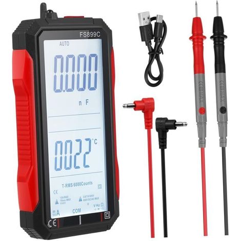 ALLIANDISTesteur De Multimètre Style Stylo Mesure Dampères Multimètre Digital Multimètre Numérique Automobile Détecteur De Testeurs De Ampèremètre Batterie Au Lithium Intégrée électronique (1/3)