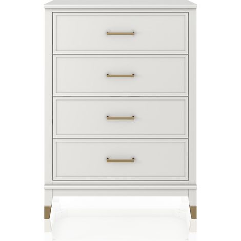Commode avec 4 tiroirs en effet bois blanc (1/5)