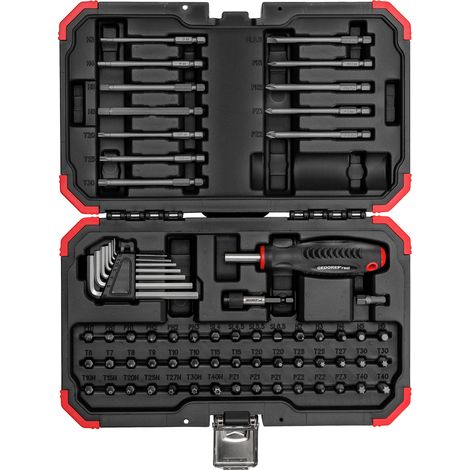 Bit-Satz 67tlg Griff+Bits+Nüsse/Stiftschl Ku-Box Aufna.1/4" GEDORE RED (1/5)
