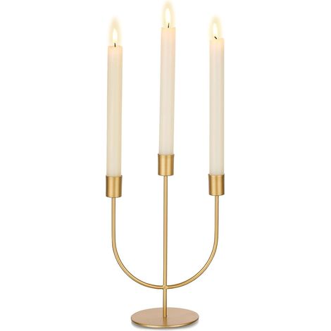 Bougeoirs en Métal pour Centre de Table Mariage - Moderne Bougeoirs Decorative Chandeliers Cadeau pour Mariage Noël (1/5)