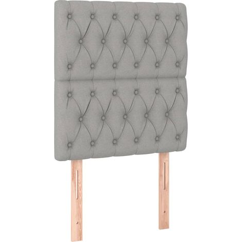 Testiera letto accessorio camera da letto mobile LED 80 x 7 x 118/128 cm tessuto grigio chiaro TDL0201264