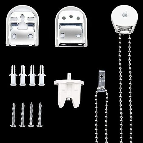 Comprend un ensemble de bouchons à vis pour chaînette à billes métallique de 3 mètres et une tête de commande de store enrouleur/rideau de 25 mm. (1/5)