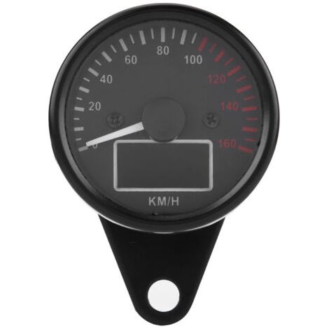 Akozon Universal Digital LED LCD Motorcycle Speedometer Tachomètre, 0-160 Km/H Retro Noir, étanche avec Objectif Transparent. (1/5)