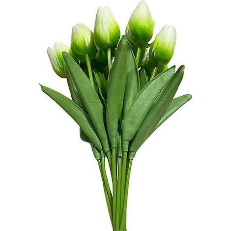 bouquet de tulipes artificielles, composition florale pour la maison, le jardin, un mariage ou un bureauvert (1/5)