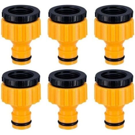 Plastique 3 / 4 "et 1 / 2" robinet fileté buse débit robinet connecteur adaptateur de robinet fileté pack de 6 (1/4)