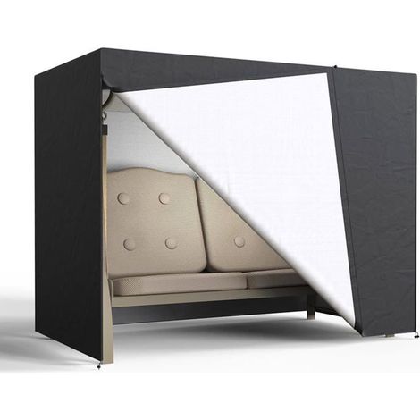 Housse imperméable et résistante au vent pour balancelle de jardin 2 places, 160 x 120 x 170 cm. Dimensions : 160 x 120 x 170 cm. (1/5)