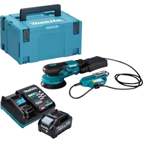 Makita BO 001 CGM101 Ponceuse excentrique sans fil 40 V max. 125 mm 5,0 mm Course Brushless + 1x batterie 4,0 Ah + chargeur + Makpac (1/5)