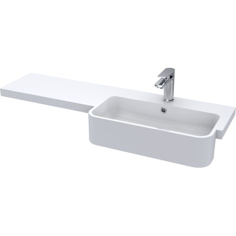 1100 ROUND S/RECESS POLYMARBLE BASIN RH