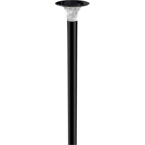 Lámpara LED solar de suelo V-TAC de 15 W con poste y batería LiFePO4 de 3,2 V, color negro, CCT IP65