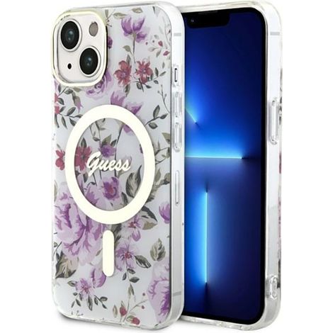 Coque Guess Flower MagSafe pour iPhone 14 Plus (transparente) (1/5)