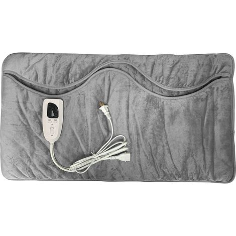 Elektrischer Fußwärmer, 76 x 40 cm, 6 Temperaturstufen, maschinenwaschbar, Unisex, Überhitzungsschutz – Grau
