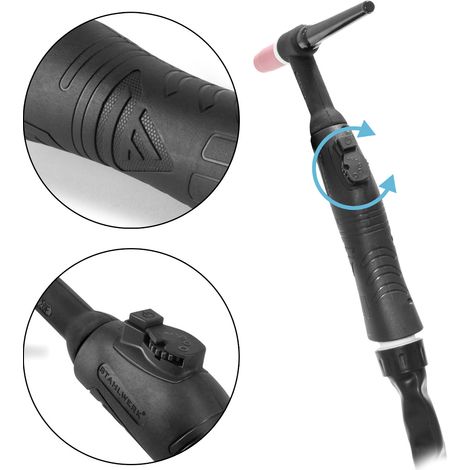 STAHLWERK Torcia per saldatura TIG WP-26 FR con tubo flessibile da 5 metri per saldatori fino a 200 A