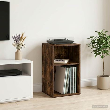 vidaXL Mueble para discos de vinilo Roble Ahumado 38 x 33 x 61 cm (1/5)