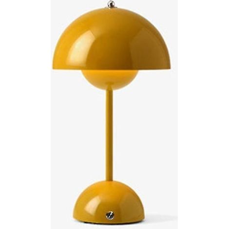 Lampe de table rechargeable nordique en forme de fleur, lampe de chevet, décoration de chambre en forme de champignon, veilleuse [hk] Jaune (1/5)