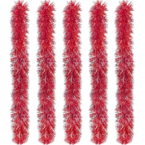 10M Christmas Garland, Luminous Tree Decoration for Indoor and Outdoor Use, Ideal for the Holiday Season, in Red