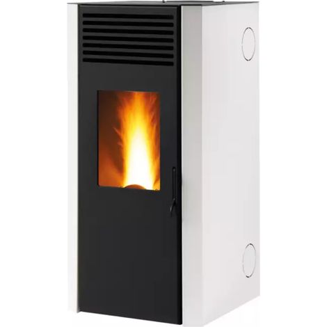 stufa a pellet ventilata caris "maylea h" con purificatore healthsystem bianco 7,5 kw (1/3)