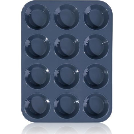 12 Grand Moule à Muffins en Silicone Moule Cupcake Gateau Plaque Anti-adhésif Moule à Pâtisserie pour Cupcakes (1/5)