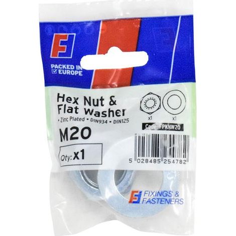 ForgeFix FPKNW20 Nut & Washer M20 ForgePack 1 FORFPKNW20