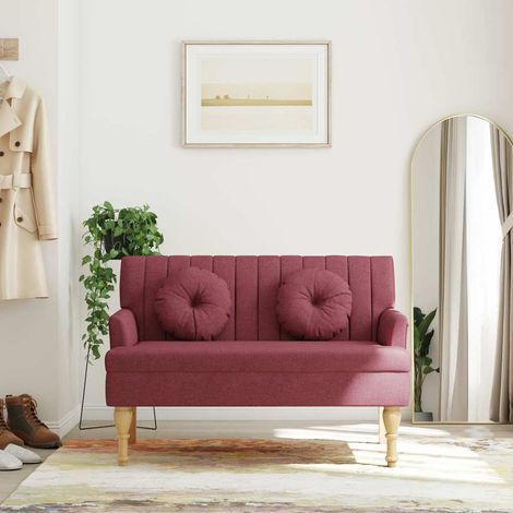vidaXL Banc avec coussins rouge bordeaux 113x64,5x75,5 cm tissu (1/5)