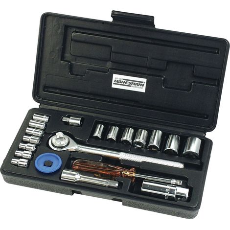 Brüder Mannesmann Steckschlüsselsatz metrisch 1/4" (6.3 mm), 3/8" (10 mm) 20teilig M 206