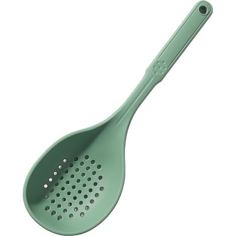 Écumoire - Cuillère de cuisson en silicone alimentaire - Passoire - Taille unique, 32 cm - Verte (1/5)