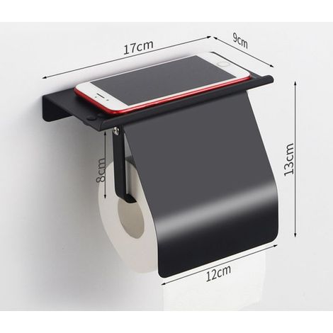 Acier Inoxydable Porte Rouleau Toilette,1 pièce Dérouleur Papier WC Brossé,porte Pouleau de Papier Hygienique,Porte-Papier Hygiénique Avec Etagère pour Téléphone,pour Salle de Bain et Cuisine (1/5)