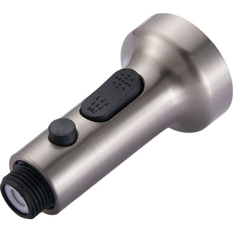Mitaines de cuisine & Pommeau de douche de rechange G 1/2' - Buse universelle amovible 2 fonctions, pour lavabo & douche (brossé) (1/2)