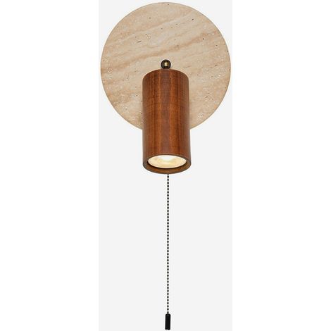 Wandleuchte aus Travertin und Holz App (1/5)