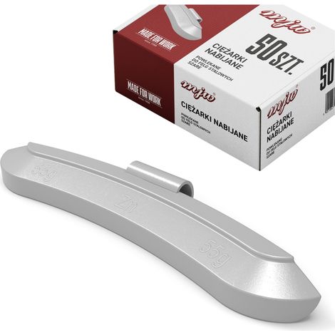 Contrapesos adhesivos de zinc para llantas de acero, 55 g, 50 unidades, para equilibrado de ruedas. (1/3)