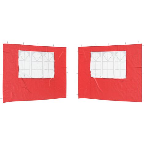 Party Tent Sidewall 2 pcs 300 x 195 cm Red PE and Steel vidaXL